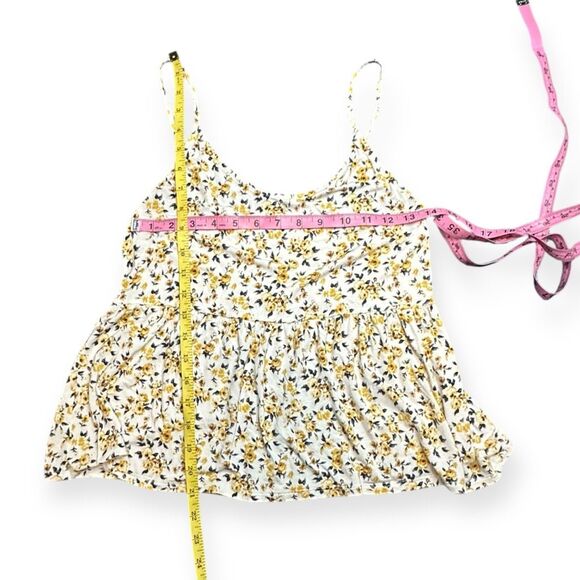AMERICAN EAGLE Women’s White Yellow Floral Soft & Sexy Tiered Cami Tank Top Size - Picture 6 of 6
